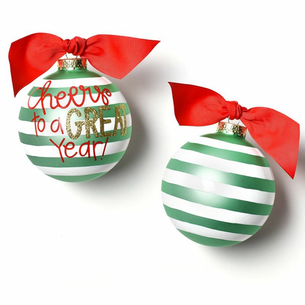 Coton Colors Cheers To A Great Year Glass Ornament